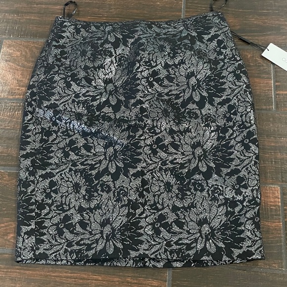 Calvin Klein Womens Metallic Print Knee-
Length Pencil Skirt silver size 8p - Picture 7 of 7